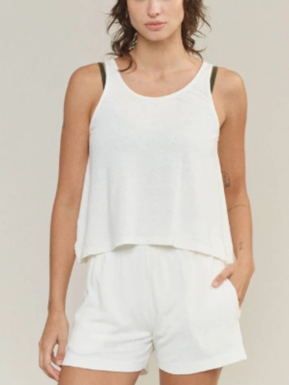 Jungmaven Cropped Tanks- Set of two! Mustard/Pink